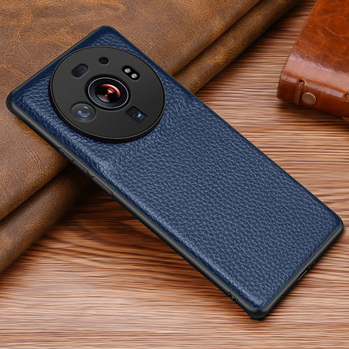 Soft Luxury Leather Snap On Case Cover S02 for Xiaomi Mi 12 Ultra 5G Blue