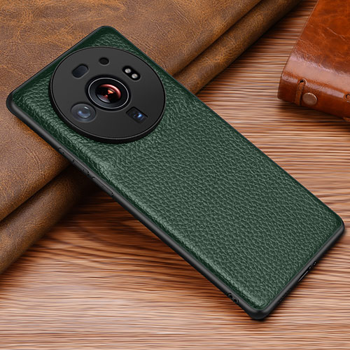 Soft Luxury Leather Snap On Case Cover S02 for Xiaomi Mi 12 Ultra 5G Green