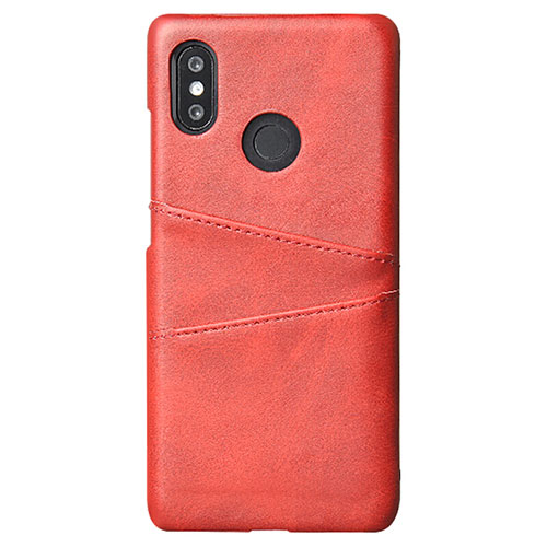 Soft Luxury Leather Snap On Case Cover S02 for Xiaomi Mi 8 Red