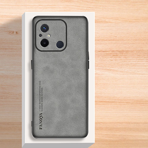 Soft Luxury Leather Snap On Case Cover S02 for Xiaomi Poco C55 Gray