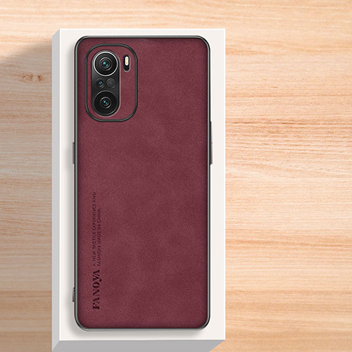 Soft Luxury Leather Snap On Case Cover S02 for Xiaomi Poco F3 5G Red