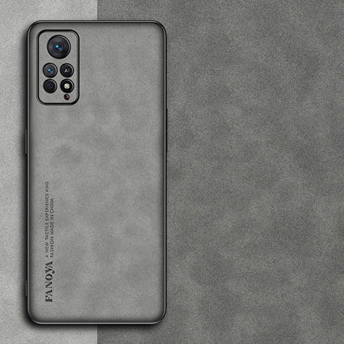 Soft Luxury Leather Snap On Case Cover S02 for Xiaomi Poco X4 Pro 5G Gray