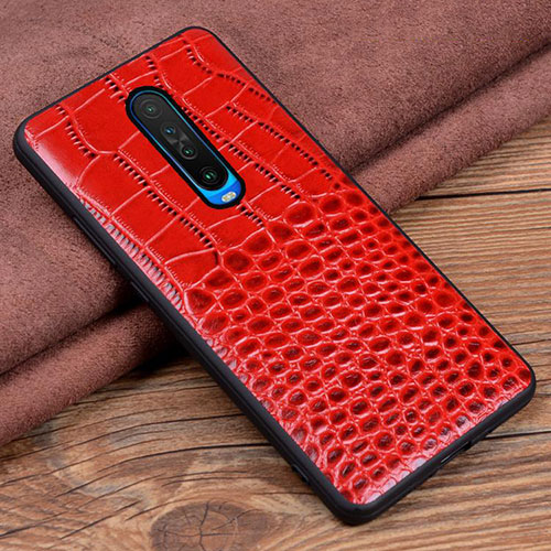 Soft Luxury Leather Snap On Case Cover S02 for Xiaomi Redmi K30 4G Red