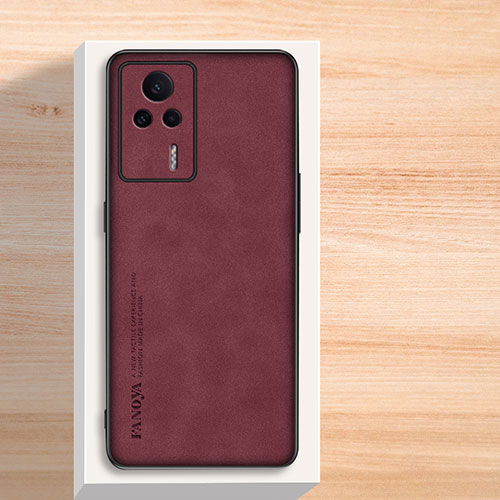 Soft Luxury Leather Snap On Case Cover S02 for Xiaomi Redmi K60E 5G Red