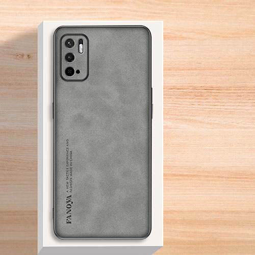 Soft Luxury Leather Snap On Case Cover S02 for Xiaomi Redmi Note 10 5G Gray
