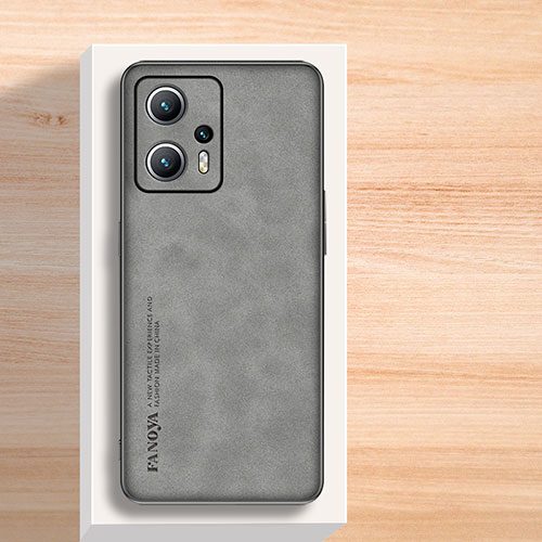 Soft Luxury Leather Snap On Case Cover S02 for Xiaomi Redmi Note 11T Pro+ Plus 5G Gray