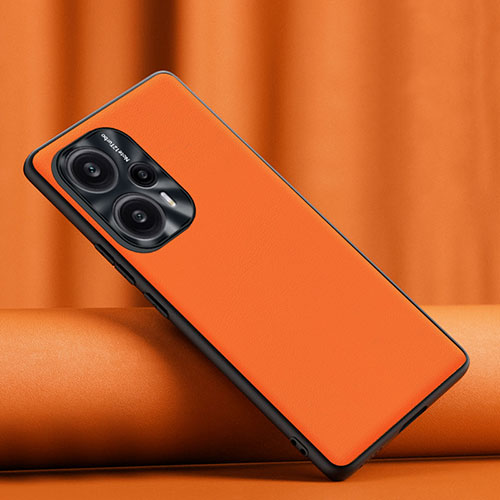 Soft Luxury Leather Snap On Case Cover S02 for Xiaomi Redmi Note 12 Turbo 5G Orange