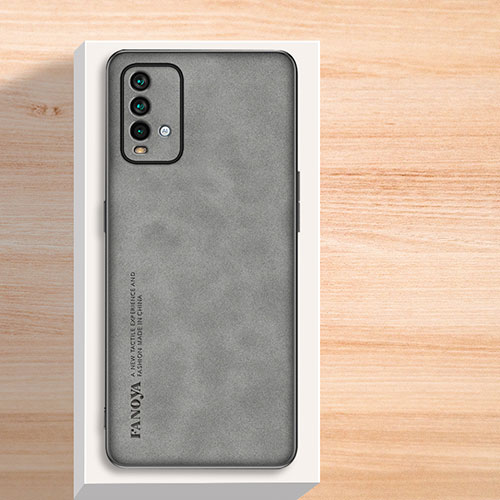 Soft Luxury Leather Snap On Case Cover S02 for Xiaomi Redmi Note 9 4G Gray