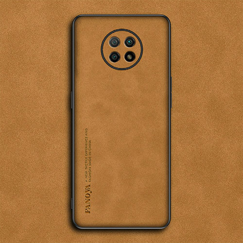 Soft Luxury Leather Snap On Case Cover S02 for Xiaomi Redmi Note 9 5G Brown