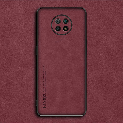 Soft Luxury Leather Snap On Case Cover S02 for Xiaomi Redmi Note 9T 5G Red