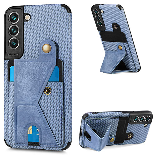 Soft Luxury Leather Snap On Case Cover S02D for Samsung Galaxy S24 Plus 5G Blue