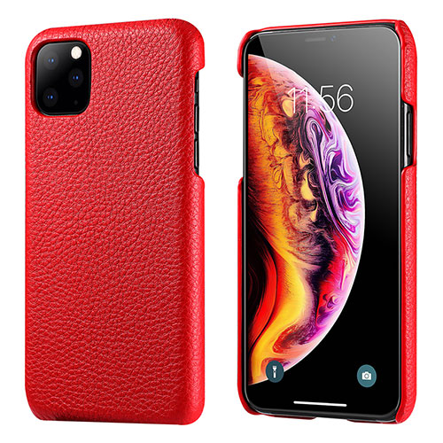 Soft Luxury Leather Snap On Case Cover S03 for Apple iPhone 11 Pro Max Red