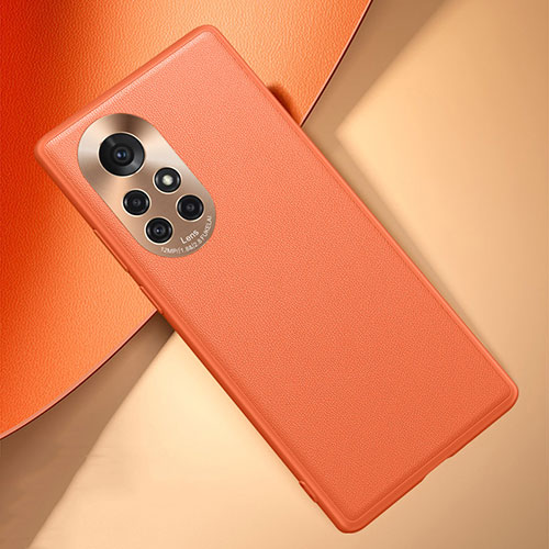 Soft Luxury Leather Snap On Case Cover S03 for Huawei Nova 8 Pro 5G Orange