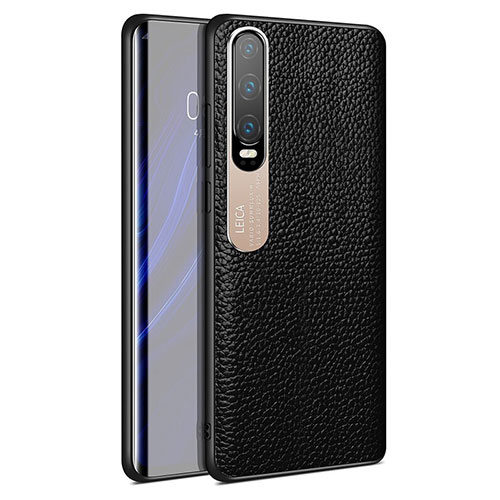 Soft Luxury Leather Snap On Case Cover S03 for Huawei P30 Black