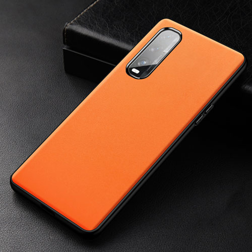 Soft Luxury Leather Snap On Case Cover S03 for Oppo Find X2 Orange