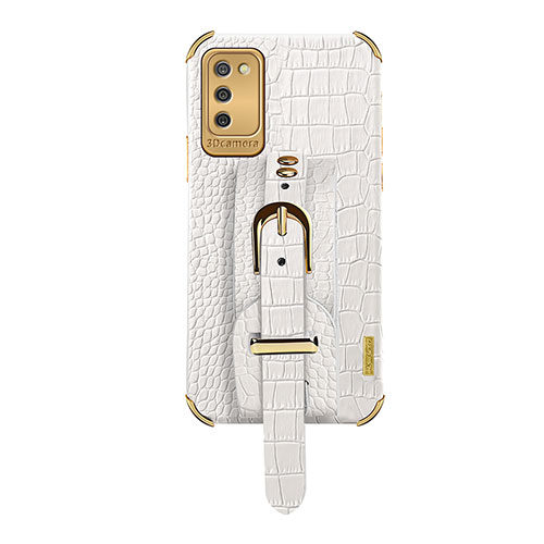 Soft Luxury Leather Snap On Case Cover S03 for Samsung Galaxy A02s White