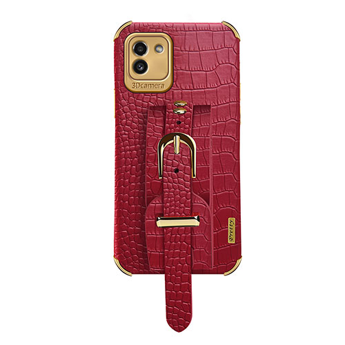 Soft Luxury Leather Snap On Case Cover S03 for Samsung Galaxy A03 Red