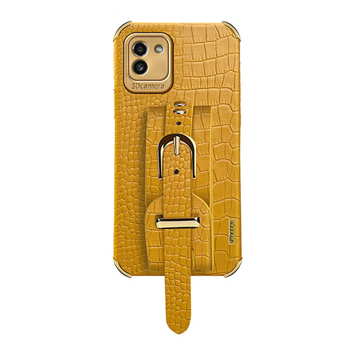 Soft Luxury Leather Snap On Case Cover S03 for Samsung Galaxy A03 Yellow