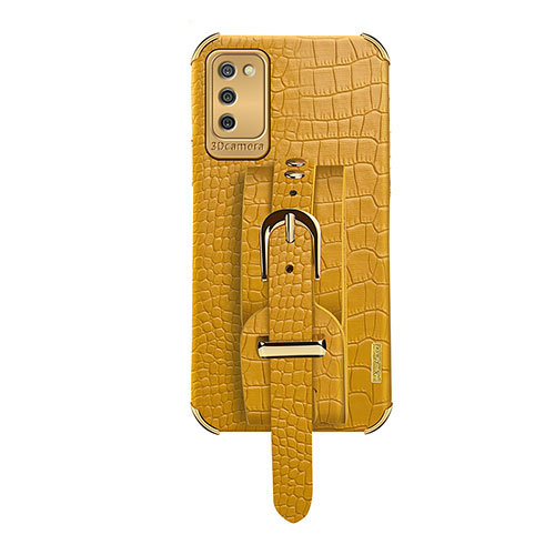 Soft Luxury Leather Snap On Case Cover S03 for Samsung Galaxy A03s Yellow
