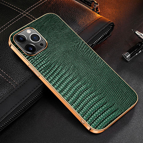 Soft Luxury Leather Snap On Case Cover S04 for Apple iPhone 14 Pro Green