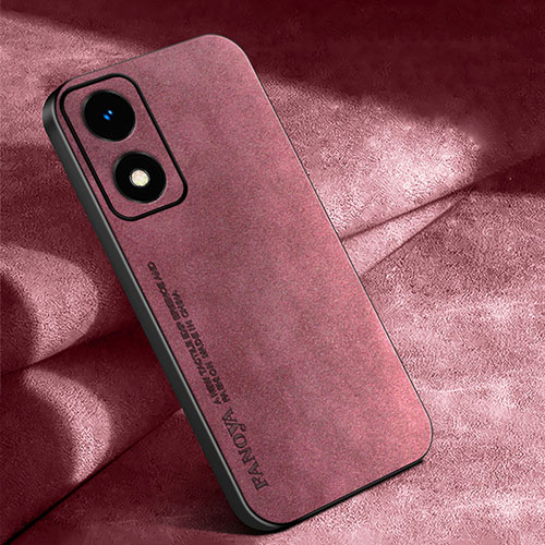 Soft Luxury Leather Snap On Case Cover S04 for Oppo A2x 5G Red