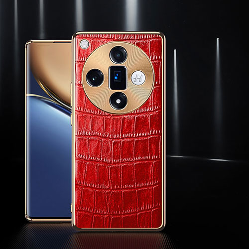 Soft Luxury Leather Snap On Case Cover S04 for Oppo Find X7 5G Red