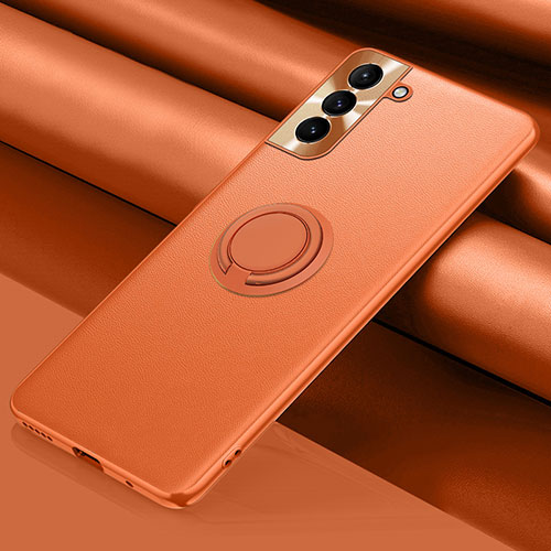 Soft Luxury Leather Snap On Case Cover S04 for Samsung Galaxy S24 Plus 5G Orange