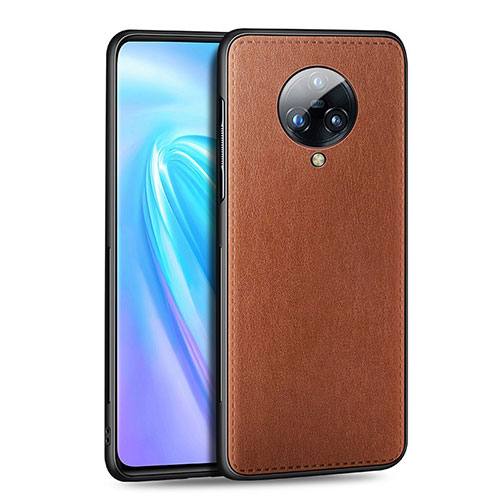 Soft Luxury Leather Snap On Case Cover S04 for Vivo Nex 3S Brown