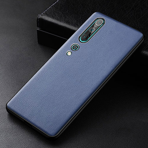 Soft Luxury Leather Snap On Case Cover S04 for Xiaomi Mi 10 Blue