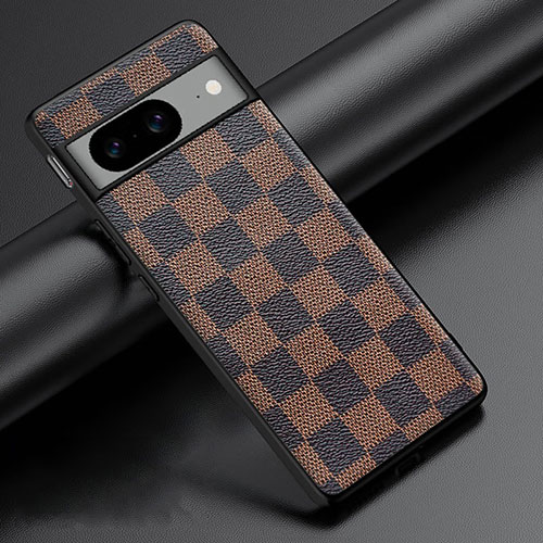 Soft Luxury Leather Snap On Case Cover S05 for Google Pixel 8 5G Brown