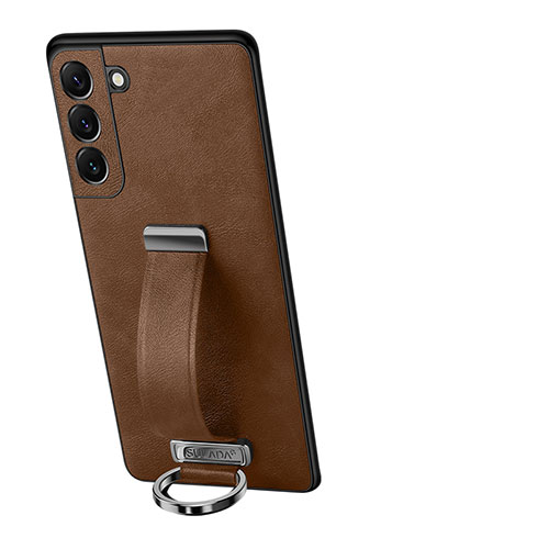 Soft Luxury Leather Snap On Case Cover S05 for Samsung Galaxy S22 5G Brown
