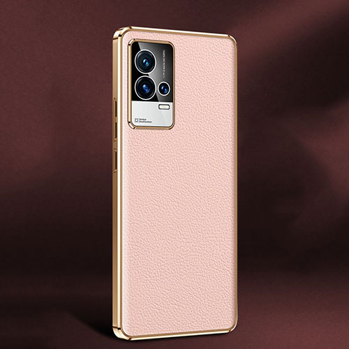 Soft Luxury Leather Snap On Case Cover S05 for Vivo iQOO 8 5G Pink