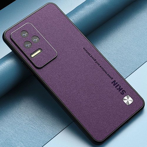 Soft Luxury Leather Snap On Case Cover S05 for Xiaomi Redmi K50 Pro 5G Purple