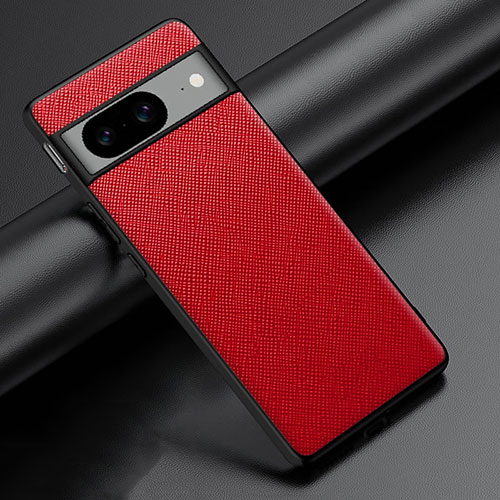 Soft Luxury Leather Snap On Case Cover S06 for Google Pixel 8 5G Red