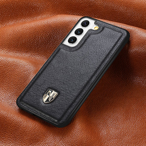 Soft Luxury Leather Snap On Case Cover S06D for Samsung Galaxy S23 Plus 5G Black