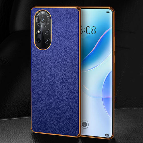 Soft Luxury Leather Snap On Case Cover S07 for Huawei Nova 8 Pro 5G Blue