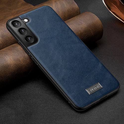Soft Luxury Leather Snap On Case Cover S07 for Samsung Galaxy S23 Plus 5G Blue