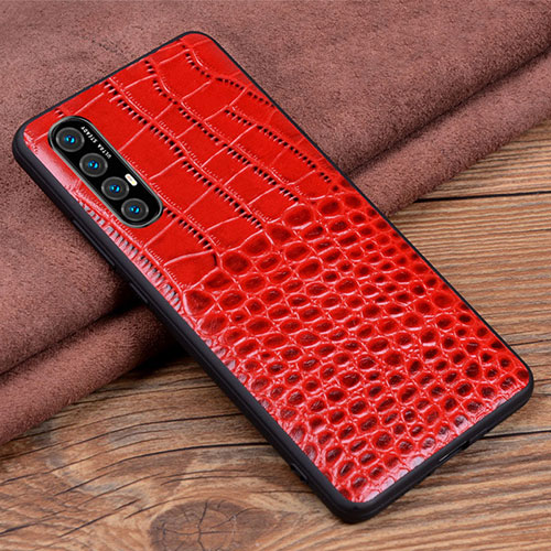 Soft Luxury Leather Snap On Case Cover S08 for Oppo Find X2 Neo Red