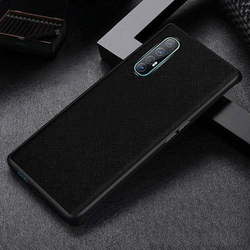 Soft Luxury Leather Snap On Case Cover S09 for Oppo Reno3 Pro Black