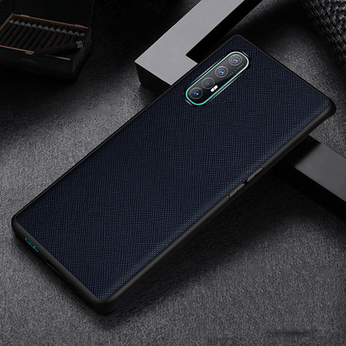 Soft Luxury Leather Snap On Case Cover S09 for Oppo Reno3 Pro Blue