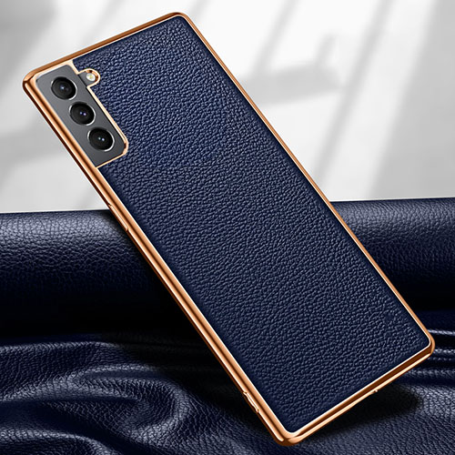 Soft Luxury Leather Snap On Case Cover S09 for Samsung Galaxy S24 Plus 5G Blue