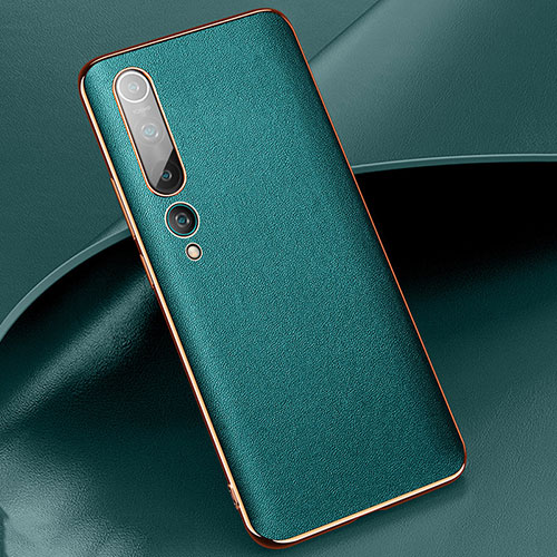 Soft Luxury Leather Snap On Case Cover S09 for Xiaomi Mi 10 Green