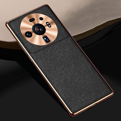 Soft Luxury Leather Snap On Case Cover S09 for Xiaomi Mi 12S Ultra 5G Black