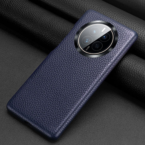 Soft Luxury Leather Snap On Case Cover ST1 for Huawei Mate 50E Blue