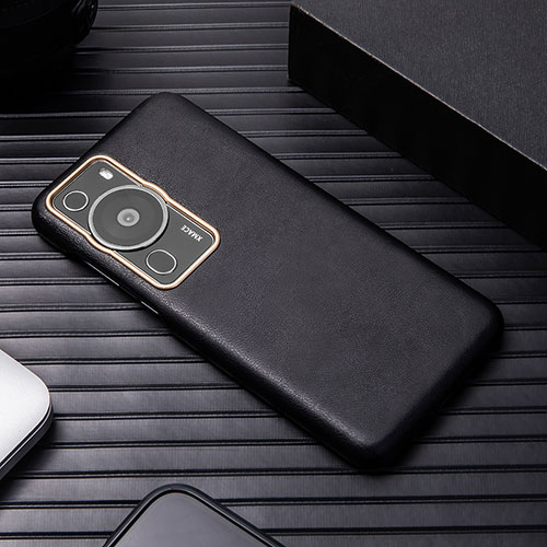 Soft Luxury Leather Snap On Case Cover ST1 for Huawei P60 Black