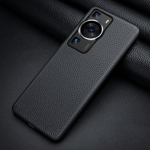 Soft Luxury Leather Snap On Case Cover ST2 for Huawei P60 Black