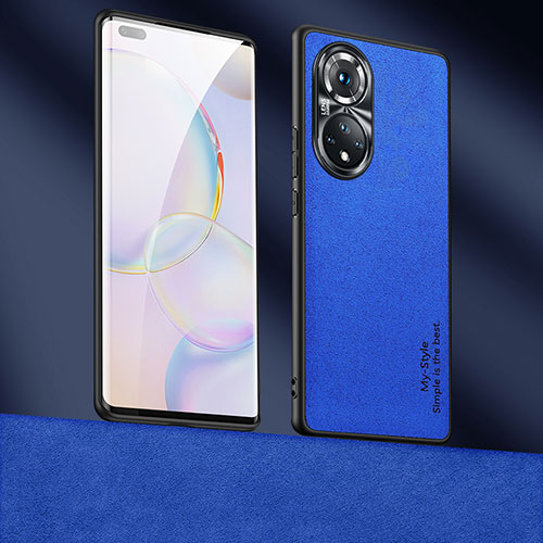 Soft Luxury Leather Snap On Case Cover ST4 for Huawei Nova 9 Pro Blue