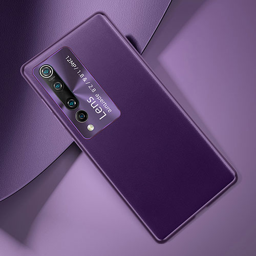 Soft Luxury Leather Snap On Case Cover T01 for Xiaomi Mi 10 Purple