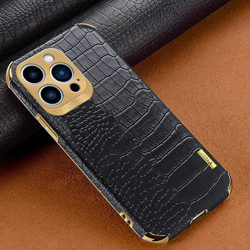 Soft Luxury Leather Snap On Case Cover XD1 for Apple iPhone 13 Pro Black