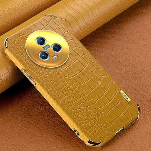 Soft Luxury Leather Snap On Case Cover XD1 for Huawei Honor Magic5 5G Yellow